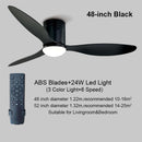 OROR Ceiling Fan With Led Light 48"/52" Ceiling Fan 3 Tone LED Light Remote Control