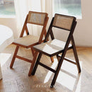 Nordic Rattan Chair Solid Wood Dining Chair Study Chairs Balcony Handmade Portable Chair Design