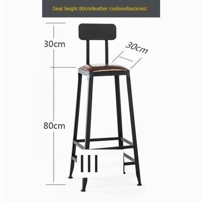 Bar Chair High Stool Iron Family Backrest Bar Bench Table And Chair Modern Simple Tall Chairs Bar