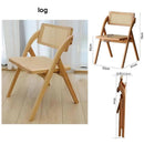 Nordic Rattan Chair Solid Wood Dining Chair Study Chairs Balcony Handmade Portable Chair Design