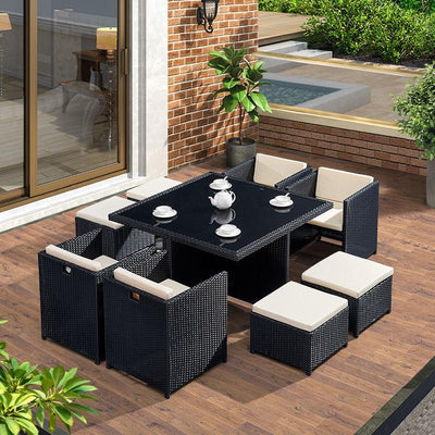 GC Outdoor Table And Chair Rattan Chair Combination Courtyard Leisure Balcony Terrace Garden Rattan