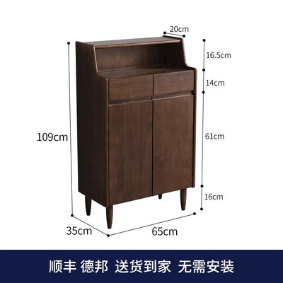 (MUWU) Solid Wood Household Door Large Capacity Shoe Cabinet Living Room Entrance Porch Cabinet