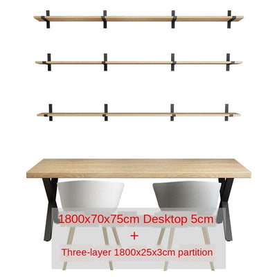 🎉Ready Stock🎉 Nordic Solid wood Computer Desktop Home bedroom Bookshelf Combination Double desk