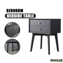 SHANJIE Shang Goods Table Simple Modern Solid Wood Fashion Two Draw Nordic Bedside Bedroom Small