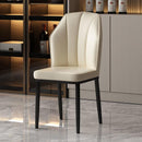 DF Leather Dining Chair Waterproof Nordic Chair With Gold Legs Wear-resistant Iron Stool Backrest