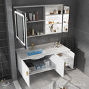 Zcm Bathroom Marble Bathroom Cabinet Solid Wood Stone Plate Bathroom Cabinet Combination Modern