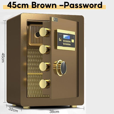 Pl Safe Box Fingerprint Home Password Office Safe Deposit Box Small Anti-theft Alarm Safes Bedside