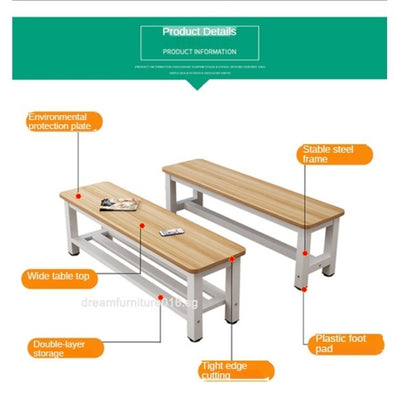 CONSIDER Dining Table Long Bench Gym Rest Stool Shoe Rack Bench Shoe Changing Stool Steel Wood Iron