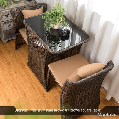 Rattan Chair Three-piece Balcony Small Table and Combination Creative Leisure Tea