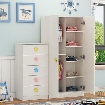 Simple Children's Wardrobe Baby Storage Combination Cabinet Girl Bedroom Wooden Wardrobe Baby