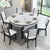 Marble and Chair Combination Modern Simple Telescopic Folding Variable Round Dining Table Solid Wood