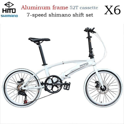 Hito Foldable Bike X6 20/22 Inch Foldable Bicycle Shimano 7-speed Variable Speed Bicycle Ultra-light