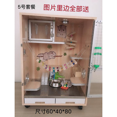 2021 Cat wood solid Cage Chinchilla ecological board pet air conditioning villa blind date cabinet