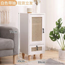 GC Rattan Bedside Table Storage Cabinet Solid Wood Bedroom Kitchen Cabinet Modern Simple