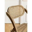 GC Rattan Chair Foldable Portable Chair Solid Wood Dining Chair Old Rattan Woven Modern Household