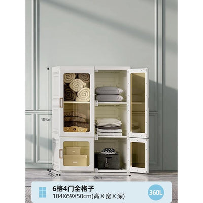 Arper Folding Wardrobe Bedroom Large Capacity Open Wardrobe Living Plastic Drawer Cabinet Foldable