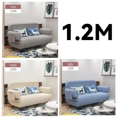 Modern Foldable Single Fabric Sofa Bed Small Apartment Home Living Room Lazy Multifunctional Sofa