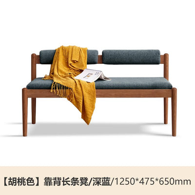 Genji Wood Language Wood Solid Bench Simple Oak Dining Stool Soft Bag Bench Northern European