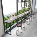 Bar table wrought iron household simple wall water bar table and chair solid wood long high table