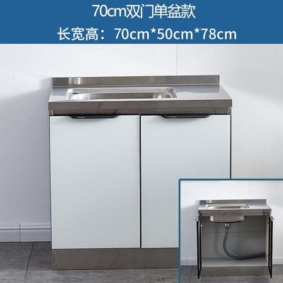 Kitchen Cabinet Sink Cabinet Stainless Steel Simple Assembly Cupboard Kitchen Stove Cabinet Kitchen