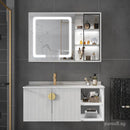 Zcm Bathroom Marble Bathroom Cabinet Solid Wood Stone Plate Bathroom Cabinet Combination Modern