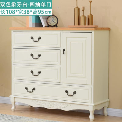 (MUWU) Solid Wood Simple Modern Storage Cabinet Drawer Living Room Locker Bedroom American Chest of