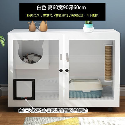 Pet Cage Villa Luxury Three-story Cat Villa Display Cabinet Household Solid Wood Pet House Nest