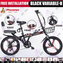 Phoenix Foldable Bicycle 7-speed Variable Speed Bicycle High-carbon Steel Folding Bike Subway Travel