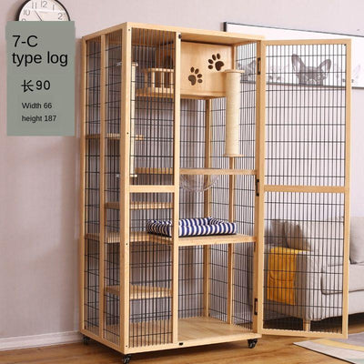 Cage Home Japanese Solid Wood Apartment with Toilet Luxury Cabinet Cat Nest House Villa