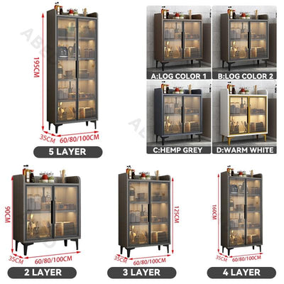 Kitchen Cabinet Storage Cabinet Simple Modern Light Luxury Side Cabinet Living Room Wall Rack