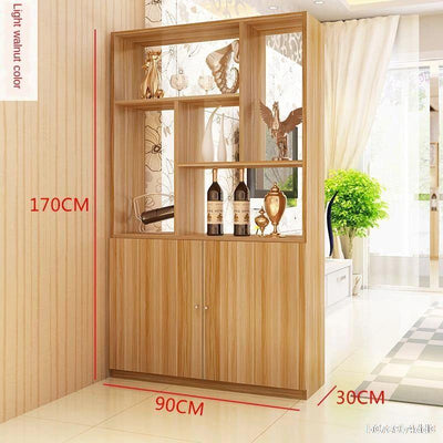 Solid Wood Storage Cabinet Hall Entrance Door Screen bookshelf Partition Space Saver Display Rack