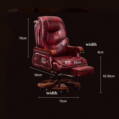 Special Offer Office Chair Leather Computer Chair Cowhide Swivel Boss Large Chair 7 Massage Spots