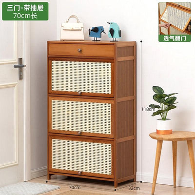 GC Shoe Cabinet Multi-layer Shoes Cabinet Household Solid Wood Shoes Shelf Door Entry Storage