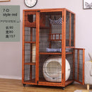 Cage Home Japanese Solid Wood Apartment with Toilet Luxury Cabinet Cat Nest House Villa