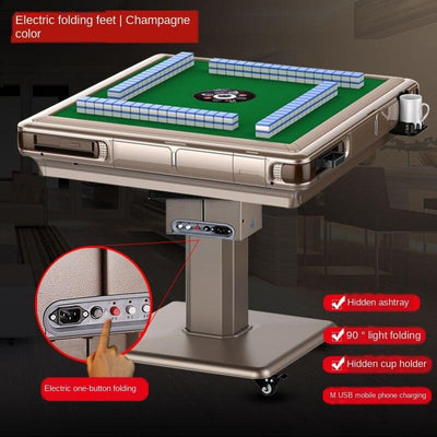 Singapore Auto Mahjong Table With Animal No-push Roller Coaster Mute Machine Full-automatic Foldable