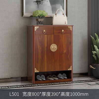 (YIGLE)New Chinese Shoe Cabinet at Home Door Partition Cabinet Chinese Cabinet Large-capacity Solid