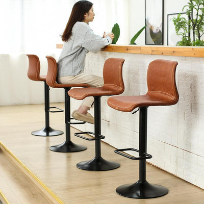 Bar Stool Modern Simple Backrest Lifting Rotary Bar Chair Adjustable Bench PUB / CAFE Metal Base