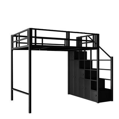 AUSITUR Wrought Iron Loft Bed Elevated Bed Space-saving Home Iron Frame Bed