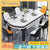 【YUEHUA】Glass Solid Wood Dining Table And Chair Set Home Small Apartment Modern Simple Telescopic