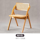 Dining Chair Solid Wood Nordic Rattan Armchair Solid Wood Vintage Style Backrest Furniture Rattan