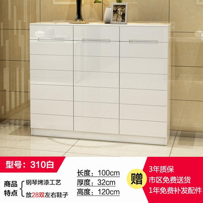 Shoe Cabinet Modern Paint White Large-capacity Locker Solid Wood Shoe Cabinet Ultra-thin Locker