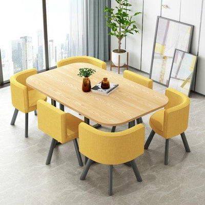 Nordic 1 Table And 6 Chairs Marble Dining Table Combination Home/ Small Apartment Office Conference