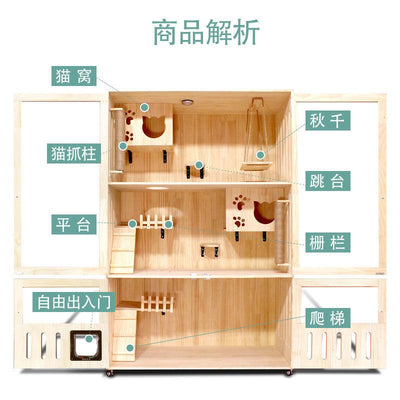 Family Luxury Cage Wooden House Cat Cabinet