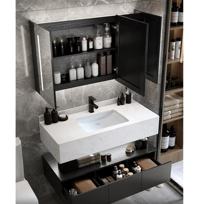 Marble Bathroom Cabinet Combination Intelligent Modern Simple Toilet Light Luxury Sink Wash Face