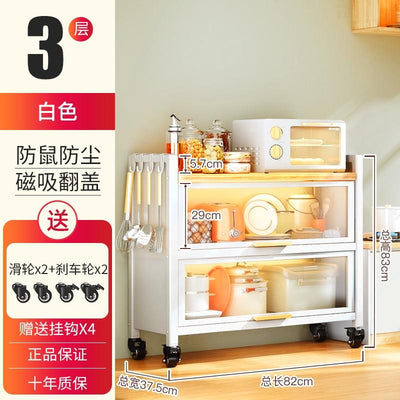 (EIYI) Metal Kitchen Cabinet With Wheels Multi-layer Storage Cabinet Multifunctional Kitchen Storage