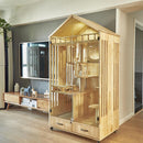 Villa Wood Cage Luxury Solid Three-layer Cabinet Glass Household House Can Put Cat Litter Basin