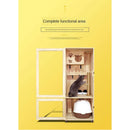 Closed Luxury Solid Four Wood Seasons Universal Double-layer Cabinet Home Cage Villa Cat House