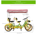 Aoweite 24 Inch Townhouse Four-seater Bicycle Double Row Steering Wheel Four-wheel Sightseeing Car