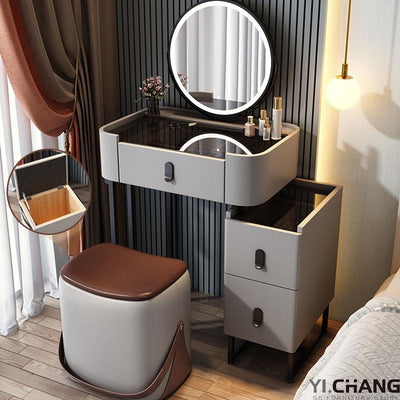 YICHANG Dressing Table With Mirror Light Luxury Vanity Table Simple Modern Bedroom Makeup Table With