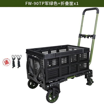 Household Foldable Trolley Big Capacity Multifunction Cart Loading 150kg Platform Trolley Can Adjust